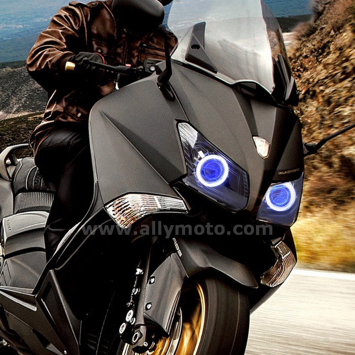 020 Angel Demon Eyes Hid Custom Headlight Yamaha Tmax 530 2012-2014 Blue-2 020 Angel Demon Eyes Hid Custom Headlight Yamaha Tmax 530 2012-2014 Blue-2